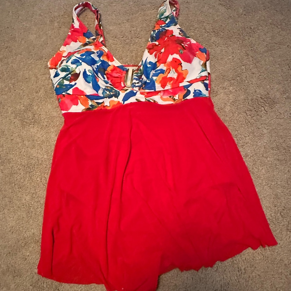 Floral Red Dress NEW without tags